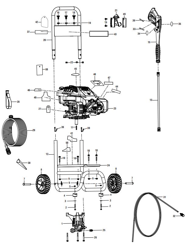 POWERSTROKE PS 80519 PRESSURE WASHER REPLACMENT PARTS